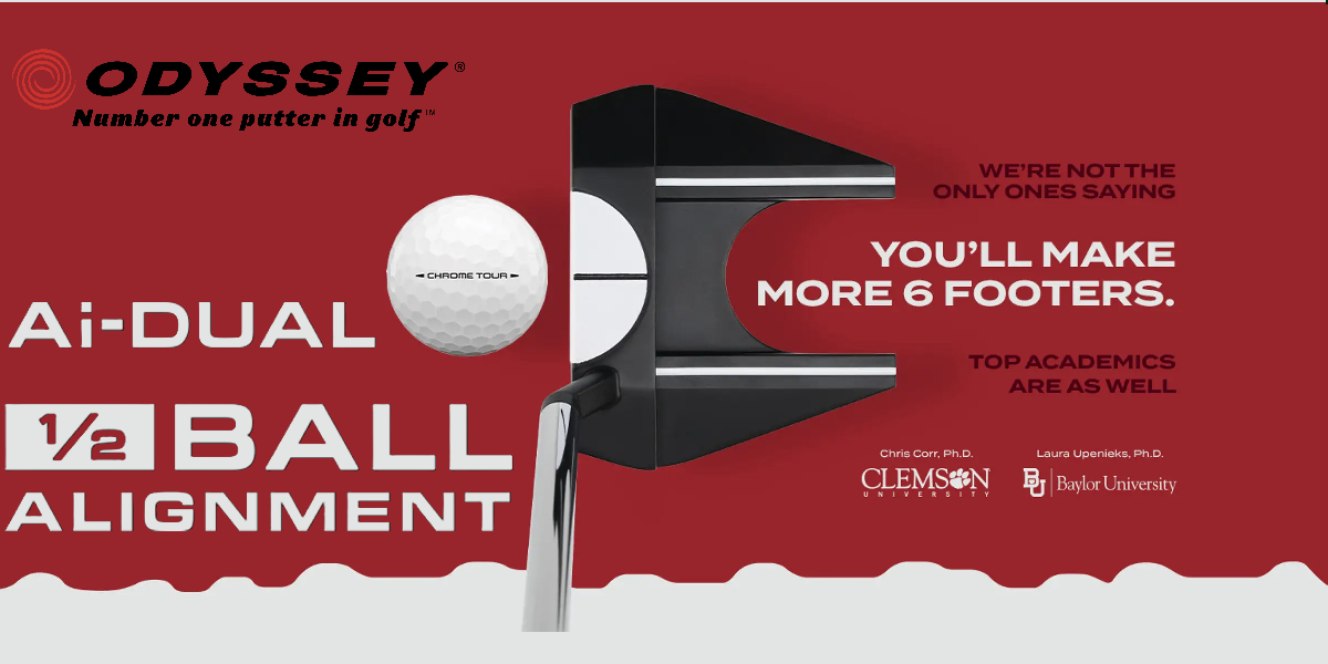 Left Hand Putters from Odyssey Left Hand Ai Dual Square to Square Max 1/2 Ball Putter, Left Hand Ai Dual Jailbird Mini 1/2 Ball Putter
