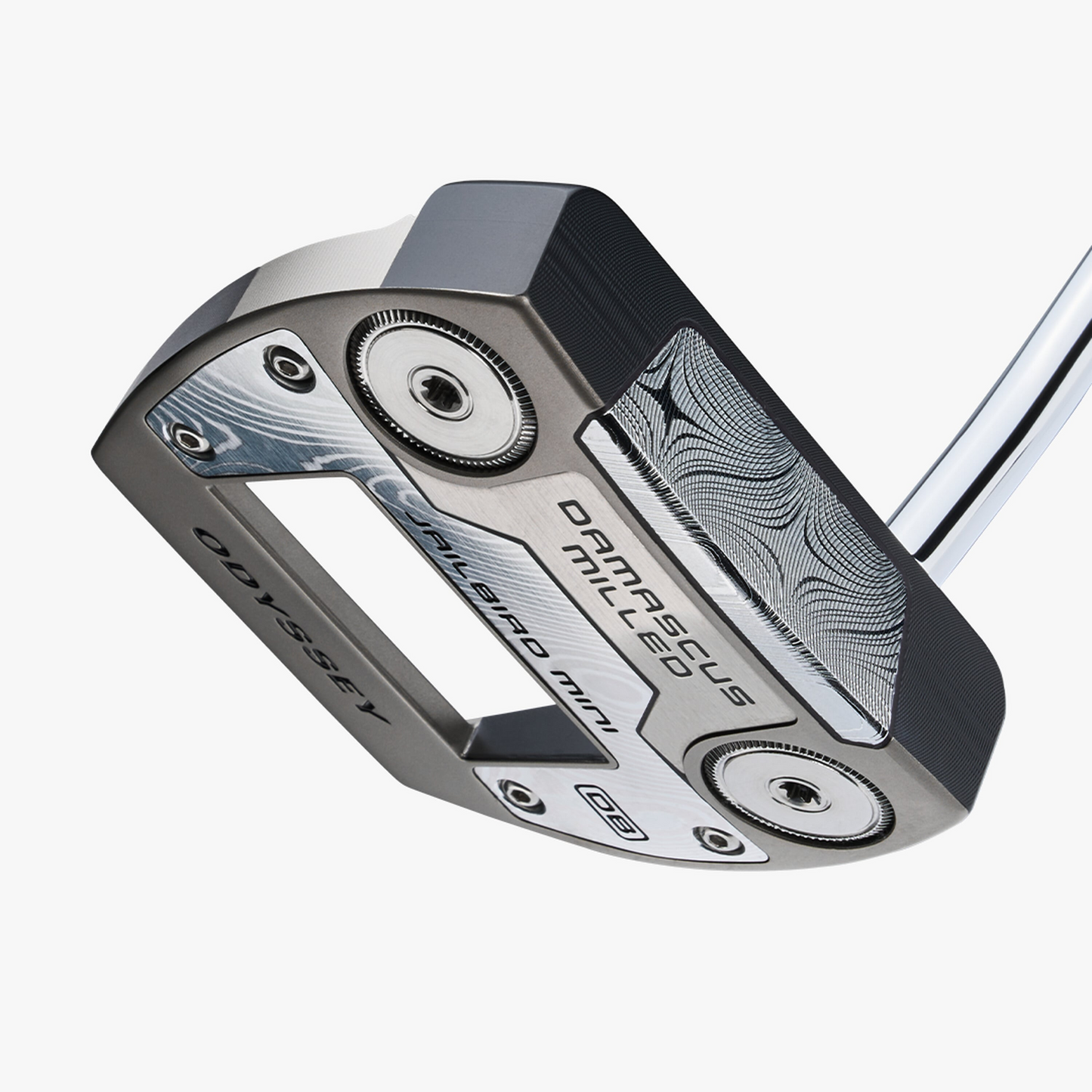Odyssey Damascus Milled Jailbird Mini Double Bend Putter for the lefty golfer