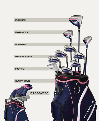 Wilson Women's Profile Complete Set With Stand Bag for the Lefty Golfer