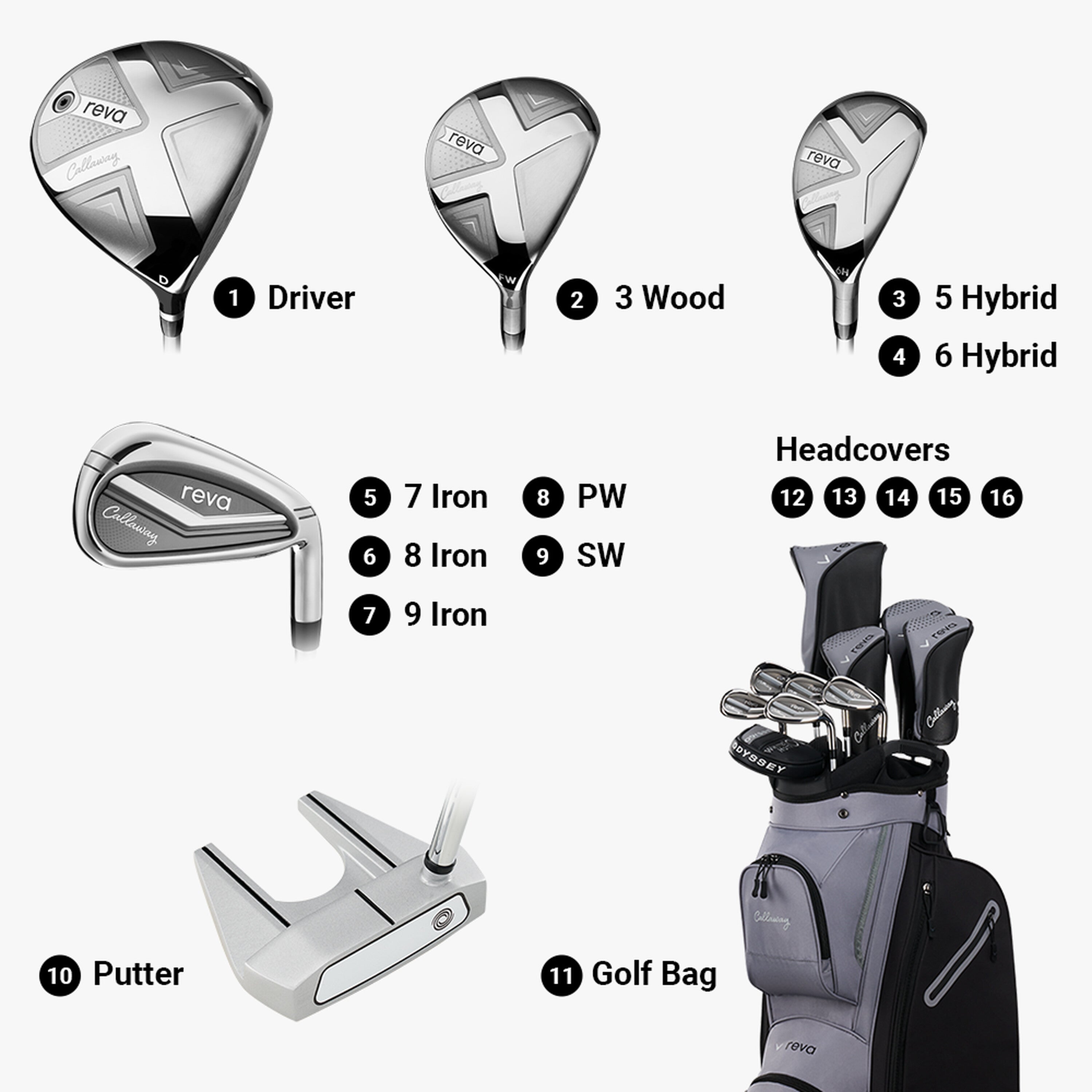 Left Hand Callaway Women's REVA 11-Piece Complete Set for Lefties