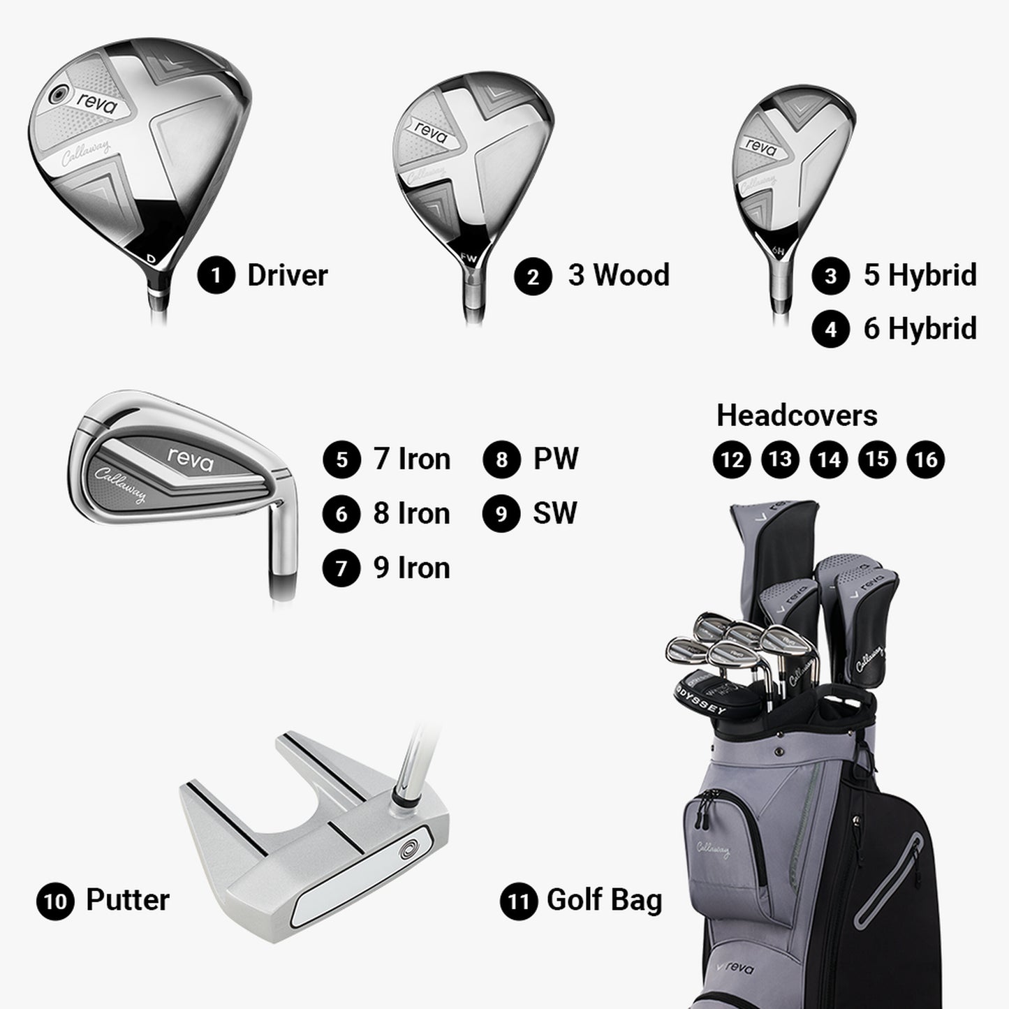 Callaway Women's REVA 2026 11-Piece Complete Set for Lefties